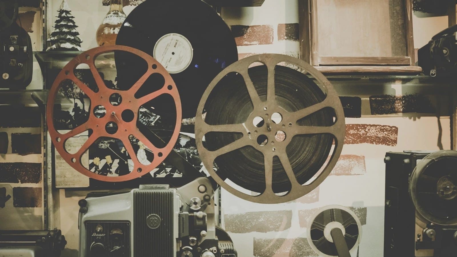 Vintage projector reel. Fotografia de archivo.